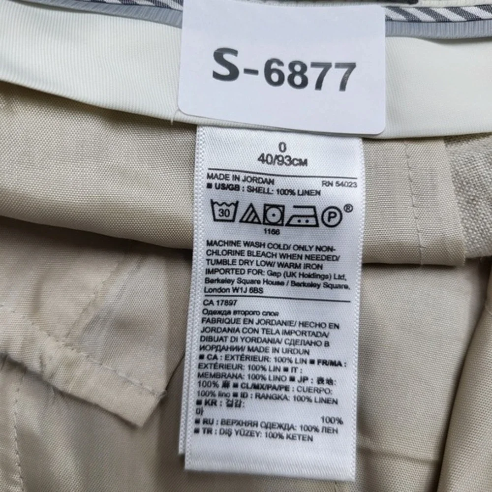 Banana Republic Women Pants 0 Beige Linen Dress Pants‎ Button 28